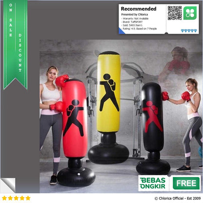 TaffSPORT Vertical Punching Bag Tiang Samsak Inflatable 1.6M DS0096