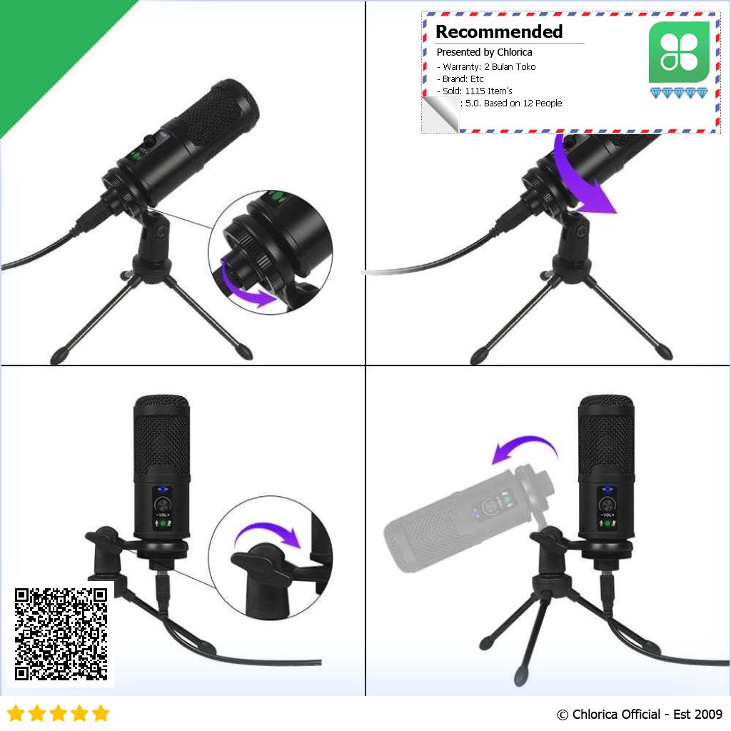 Marsnaska Microphone Condenser USB DJ Live Recording with Stand BM 65