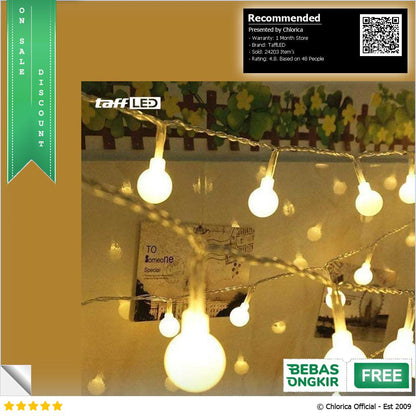 TaffLED Lampu Hias Gantung String Lights Model Bohlam Mini Waterproof ZYD0931