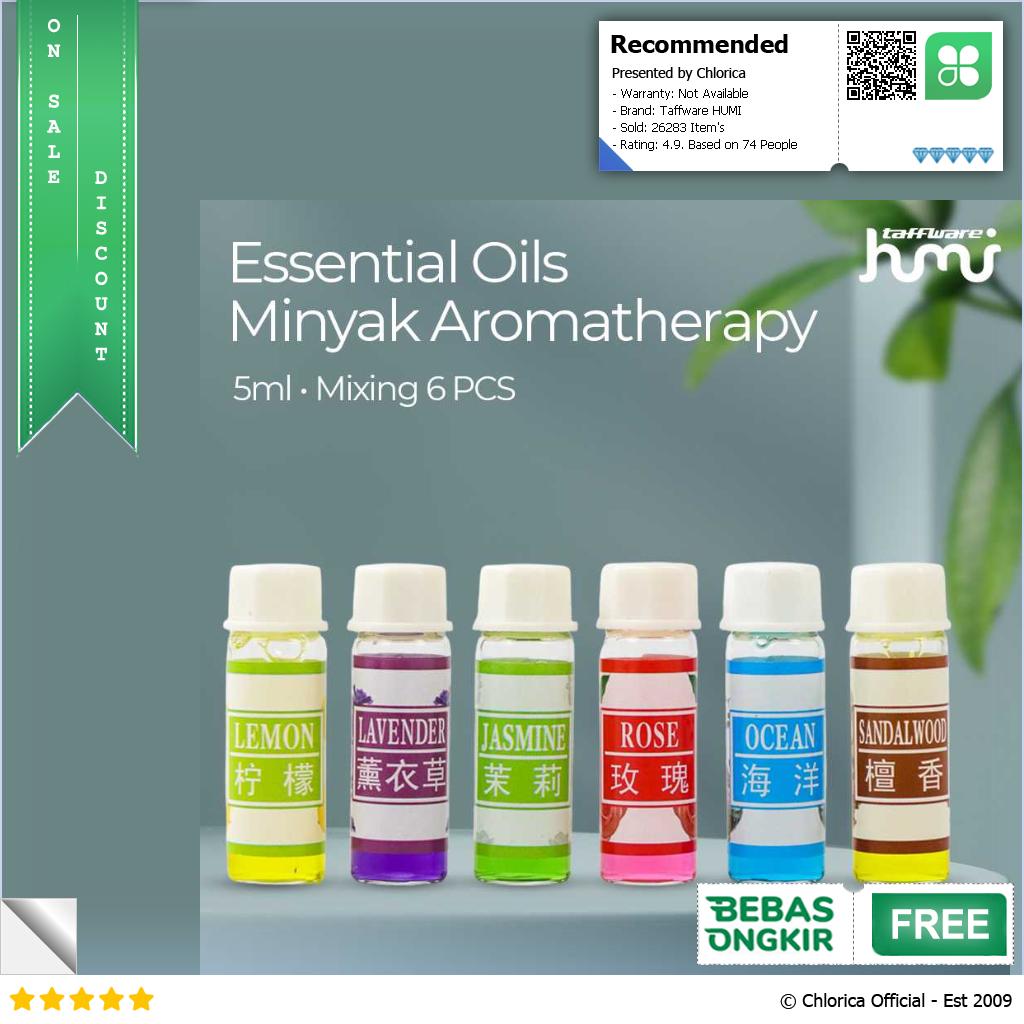 Taffware HUMI Essential Oils Minyak Aromatherapy 5ml Mixing 6 PCS 3544