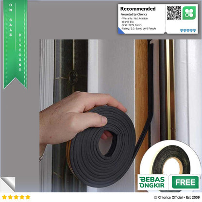 VENSTPOW Lis Strip Pintu Door Foam Sponge Rubber Seal 10M KK 062