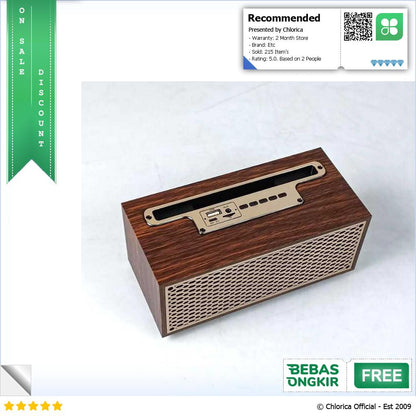 MOMO Portable Wireless Speaker Vintage Wood Bluetooth 5.0 1200mAh XM 5H