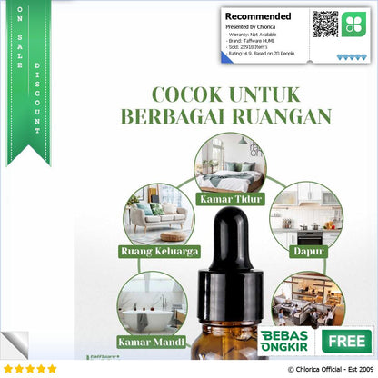 Taffware HUMI Pure Essential Oils Fragrance Minyak Aromatherapy 10ml RH 25