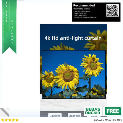 TaffSTUDIO Kain Layar Proyektor Anti light Ambient Screen Curtain L21