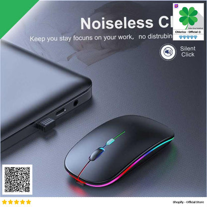 Taffware Optical Wireless Mouse Silent Click RGB 2.4GHz Bluetooth 5.0 E1300