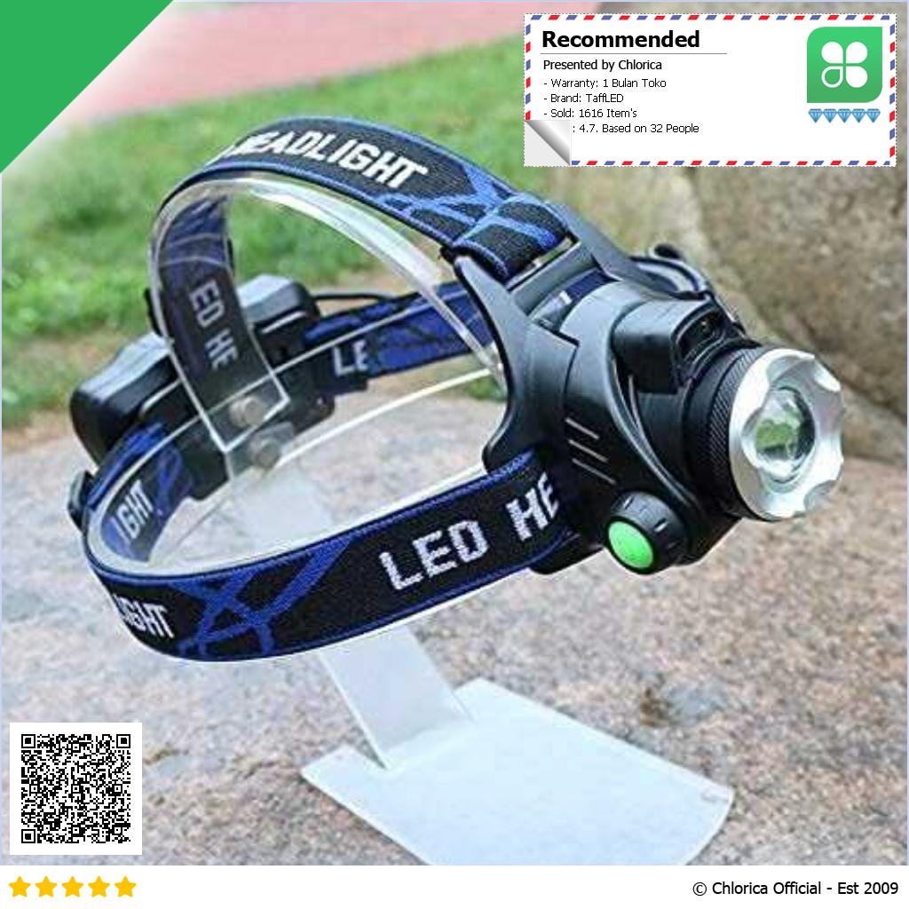 TaffLED Senter Headlamp 1 LED Cree XM L T6 3000 Lumens 90 Rotation AHT404