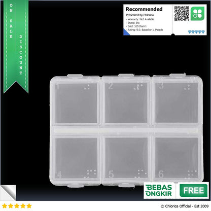 HANKIMP Kotak Perhiasan Aksesoris Plastic Storage Jewelry Box 6 Grid HK6