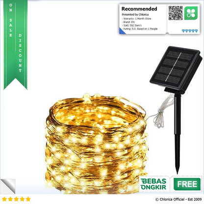 OKAL Lampu Hias Tumblr String Lights 50 LED 7M with Solar Panel OKLED7