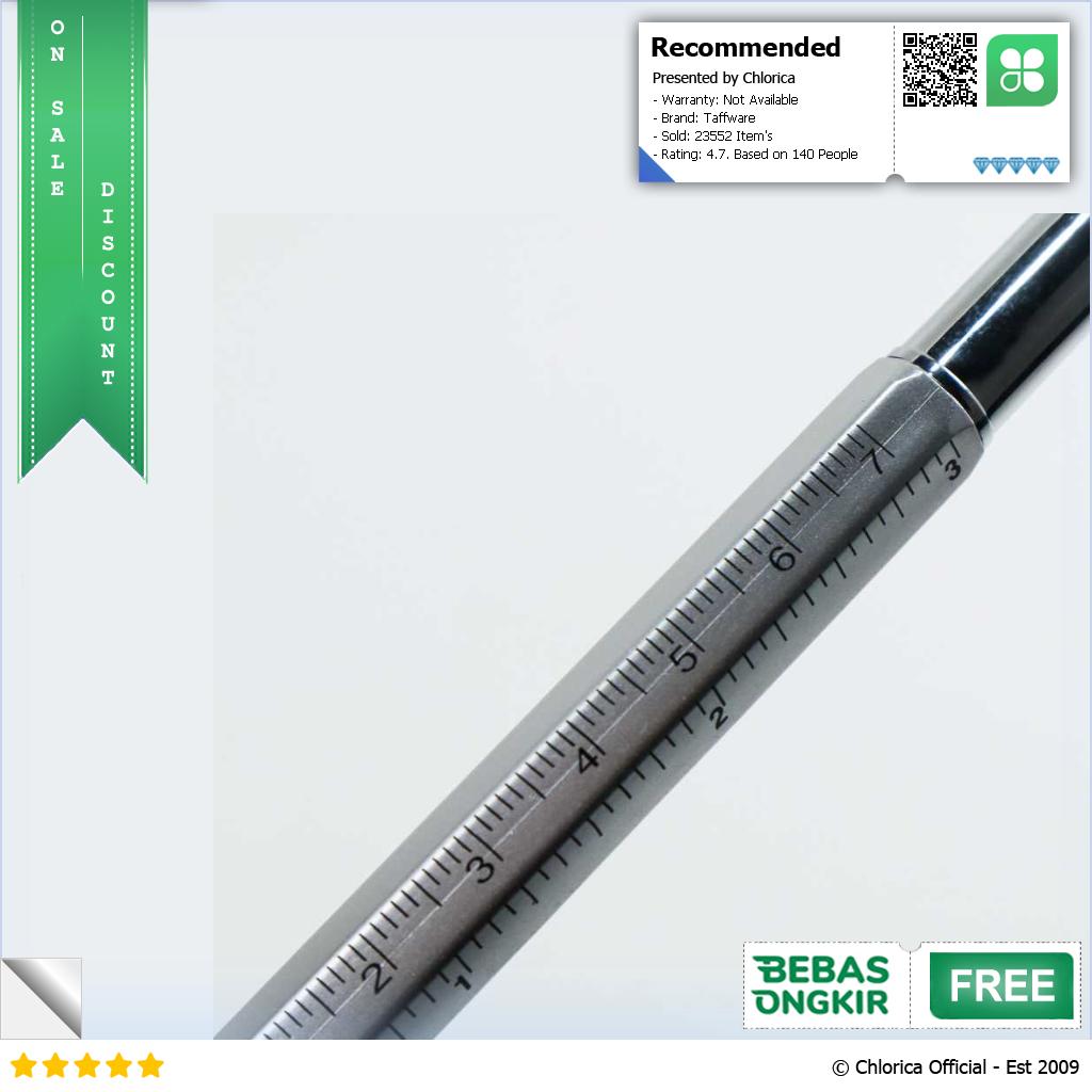 Taffware Pena Multifungsi Plastik Stylus Penggaris Waterpass Obeng 9625