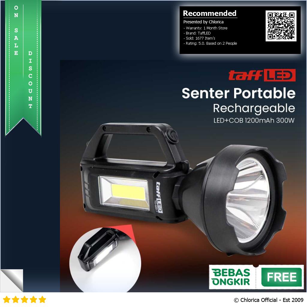 TaffLED Senter Portable Rechargeable LED dan COB 1200mAh YD 899 7