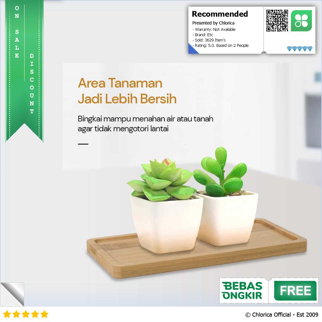 WITUSE Alas Tatakan Pot Tanaman Minimalis Persegi Panjang Bamboo Tray EQF301