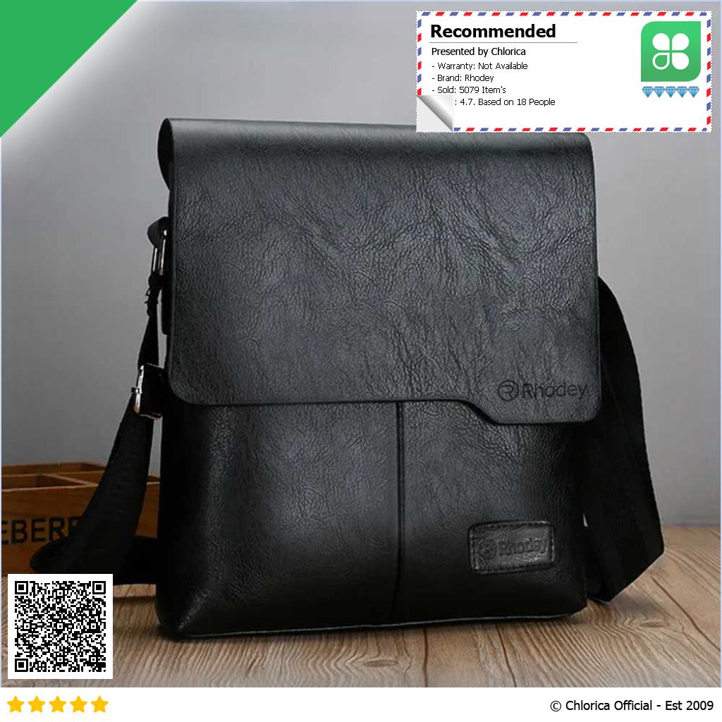 Rhodey Tas Selempang Bisnis Pria Elegant Messenger Bag PU Leather 9906