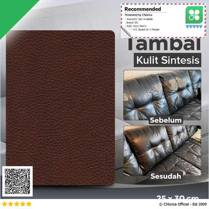 QJH Kulit Sintetis Tambal Sofa Self Adhesive Patches Sticker 25x30cm RX277