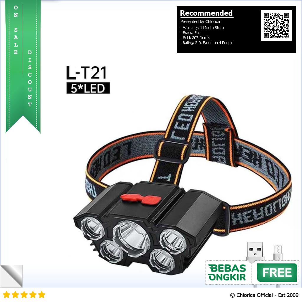 AMARYLLIS Senter LED Kepala Headlamp 5 XPG L T21