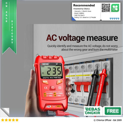 ANENG Digital Multimeter Portable NCV Non Contact 1999 Count 600V M113