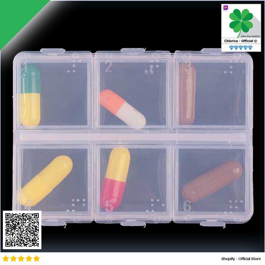 HANKIMP Kotak Perhiasan Aksesoris Plastic Storage Jewelry Box 6 Grid HK6