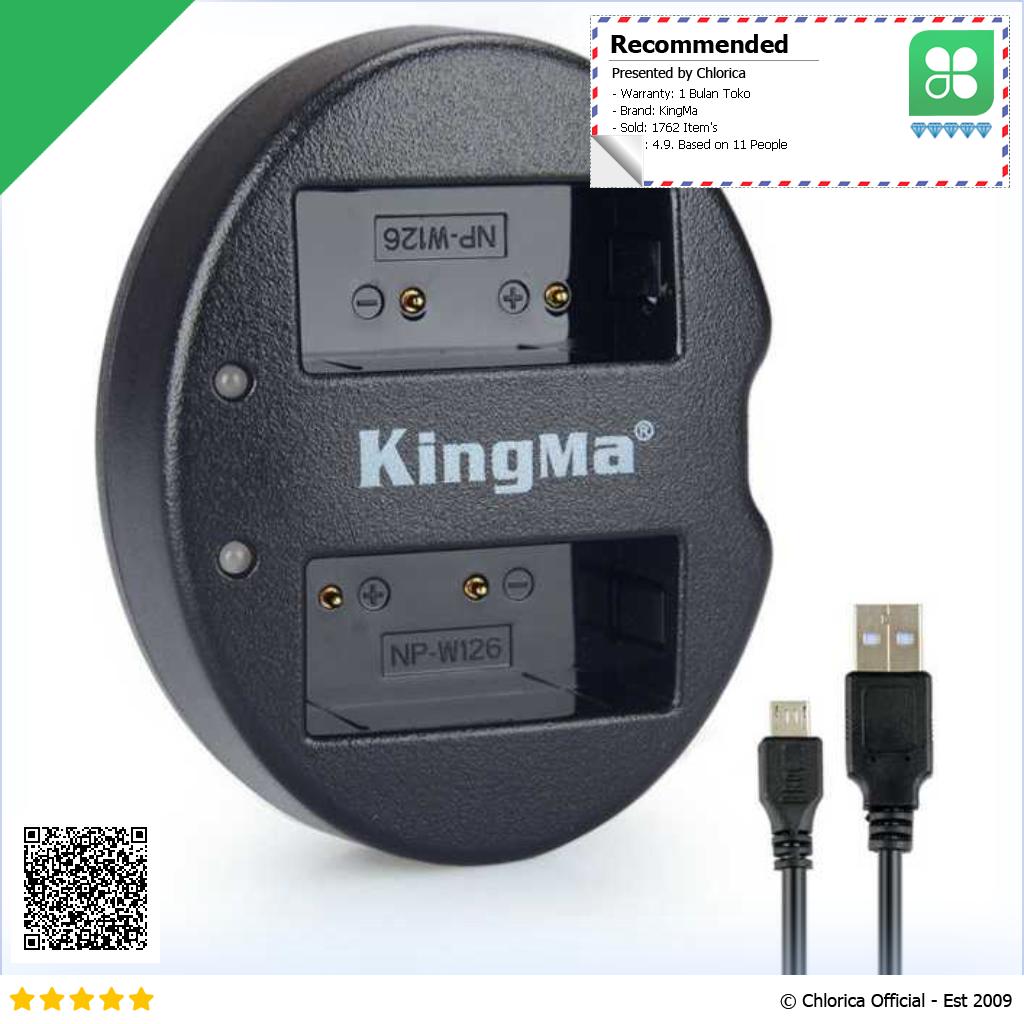 KingMa Charger Baterai 2 Slot Fujifilm X Pro2 X Pro1 X T2 BM015 W126