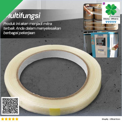 YX Lakban Super Strong Fiber Tape Isolasi Bening 25M GF25M