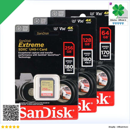 SanDisk Extreme SDXC UHS I Card V30 U3 Class SDSDXV