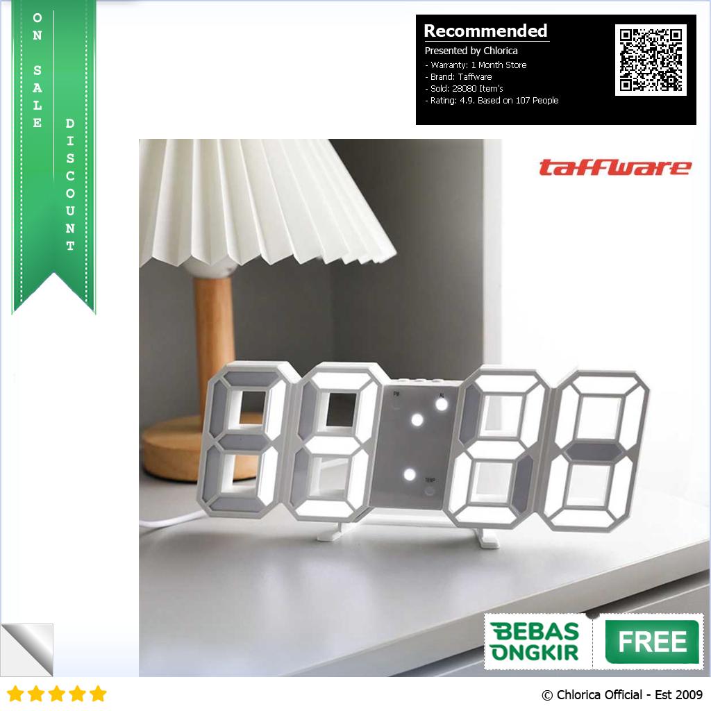 Taffware Jam Meja Alarm Weker LED Digital Clock TS S60 W