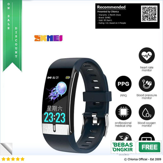 SKMEI Smartwatch Sport Tracker Blood Pressure Heartrate Termometer E66