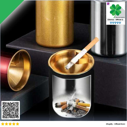 HOME LIVING Asbak Rokok Stainless Steel Windproof Ashtray HL7