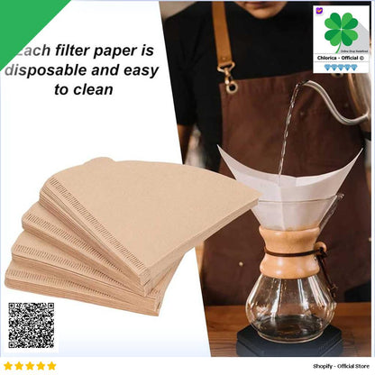 One Two Cups Kertas Saringan Kopi Filter Paper V60 1 2 Cups 100 PCS V40