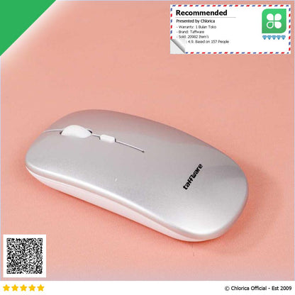 Taffware Silent Mouse Rechargeable Dual Mode Bluetooth 5.0 dan 2.4GHz M8120G