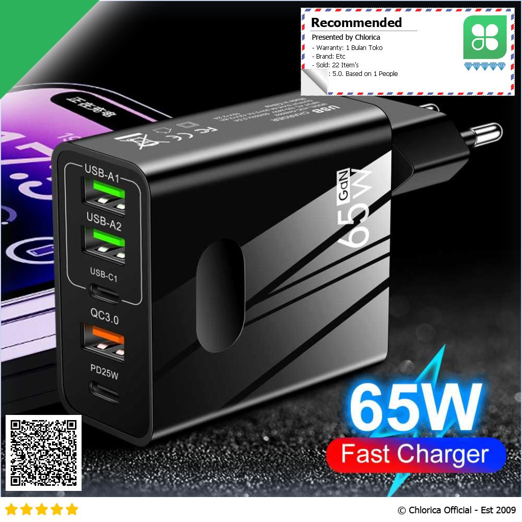 GAN Charger Kepala Charger Fast Charging Multi Port QC 3.0 PD25W 65W ADC GAN002