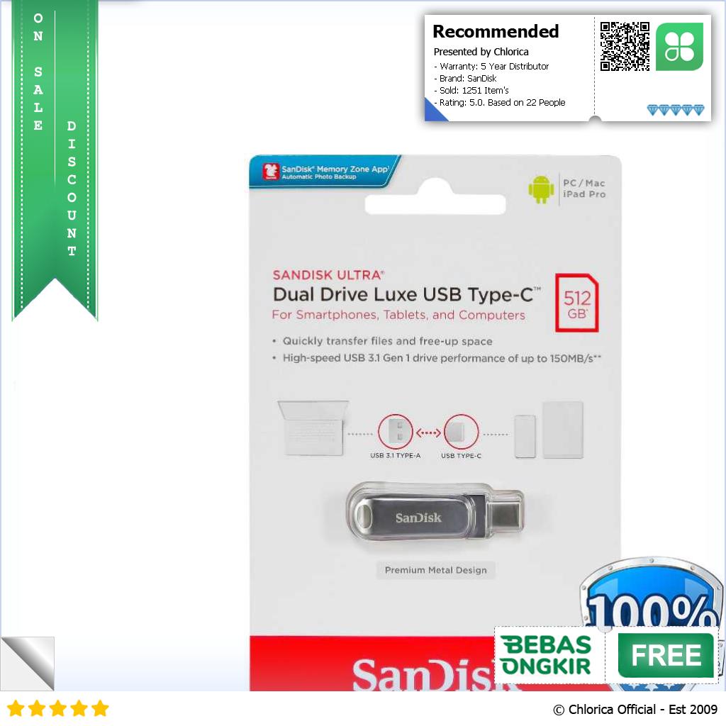 SanDisk Ultra Dual Drive Luxe USB Type C 3.1 Gen 1 SDDDC4