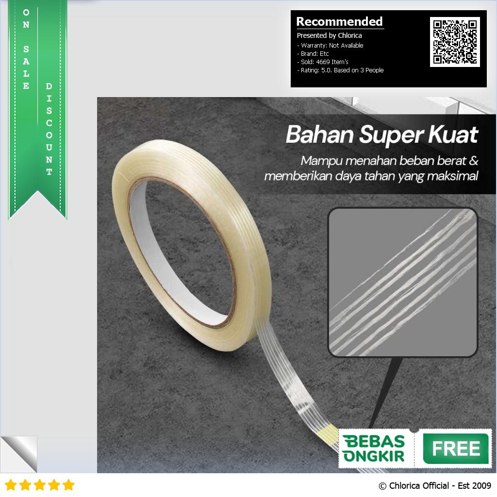 YX Lakban Super Strong Fiber Tape Isolasi Bening 25M GF25M