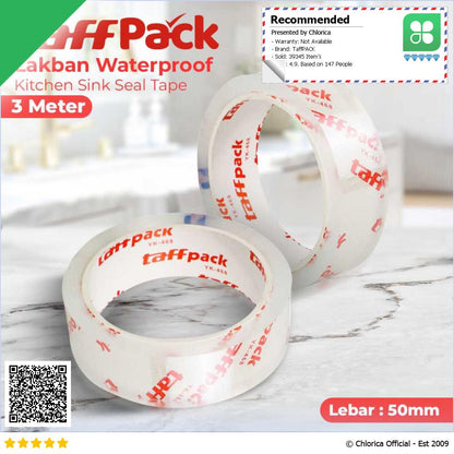 TaffPACK Lakban Waterproof Dapur Kitchen Sink Seal Tape 3M YK 468