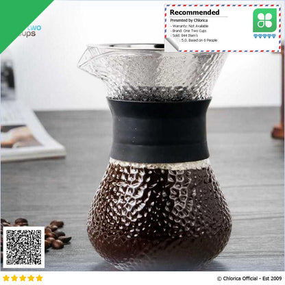 One Two Cups Coffee Server Chemex Drip Pour Over with Filter SE112