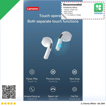 Lenovo TWS Earphone Bluetooth 5.0 Noise Reduction Waterproof 250mAh HT38