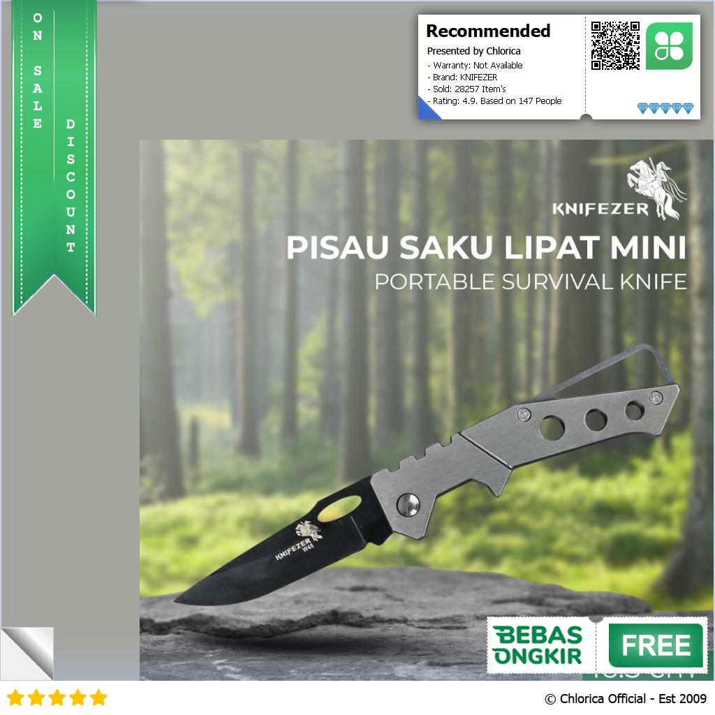 KNIFEZER Pisau Saku Lipat Mini Serbaguna Portable Knife Survival W46