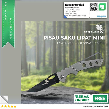 KNIFEZER Pisau Saku Lipat Mini Serbaguna Portable Knife Survival W46