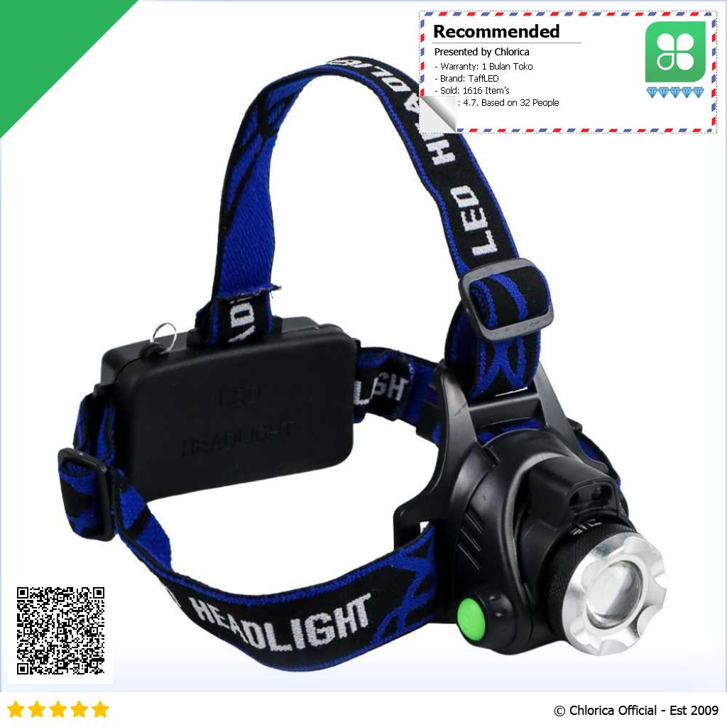 TaffLED Senter Headlamp 1 LED Cree XM L T6 3000 Lumens 90 Rotation AHT404