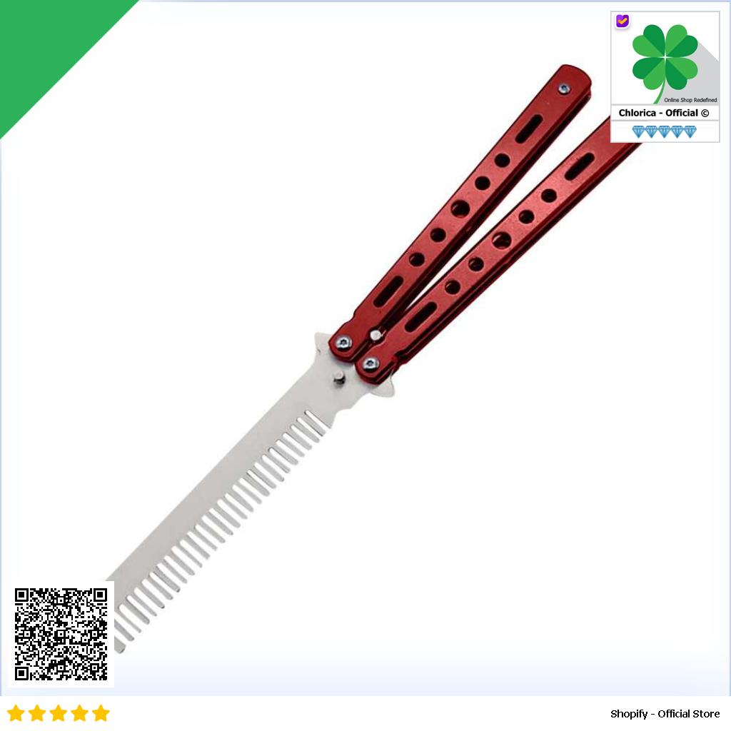 Alloet Pisau Lipat Sisir Besi Butterfly Balisong Training Knife LF 989