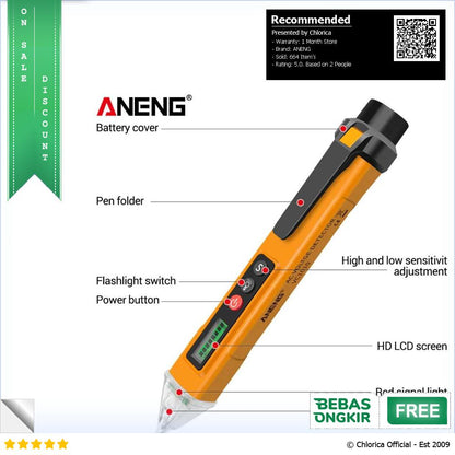 ANENG Tespen Tester Pen Non Contact AC Voltage Alert Detector 12 1000V VC1010