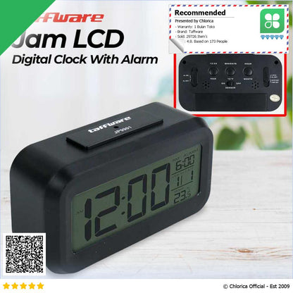 Taffware Fanju Jam LCD Digital Clock with Alarm JP9901