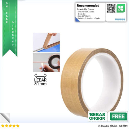 YX Tape Lakban PTFE Heat High Temperature Adhesive 10M TF10M