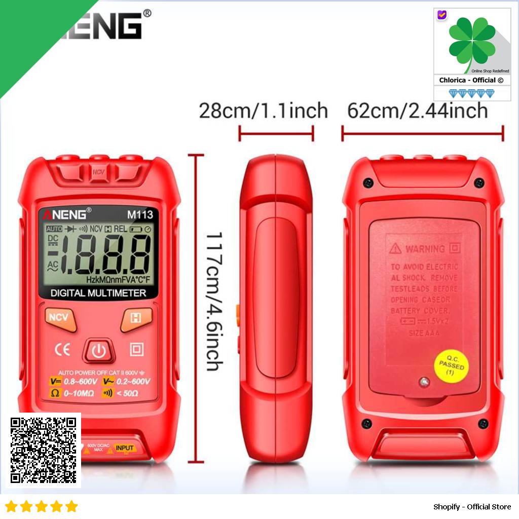 ANENG Digital Multimeter Portable NCV Non Contact 1999 Count 600V M113