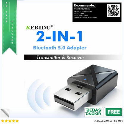 Kebidu USB Dongle HiFi Audio Transmitter & Receiver Bluetooth 5.0 KN320