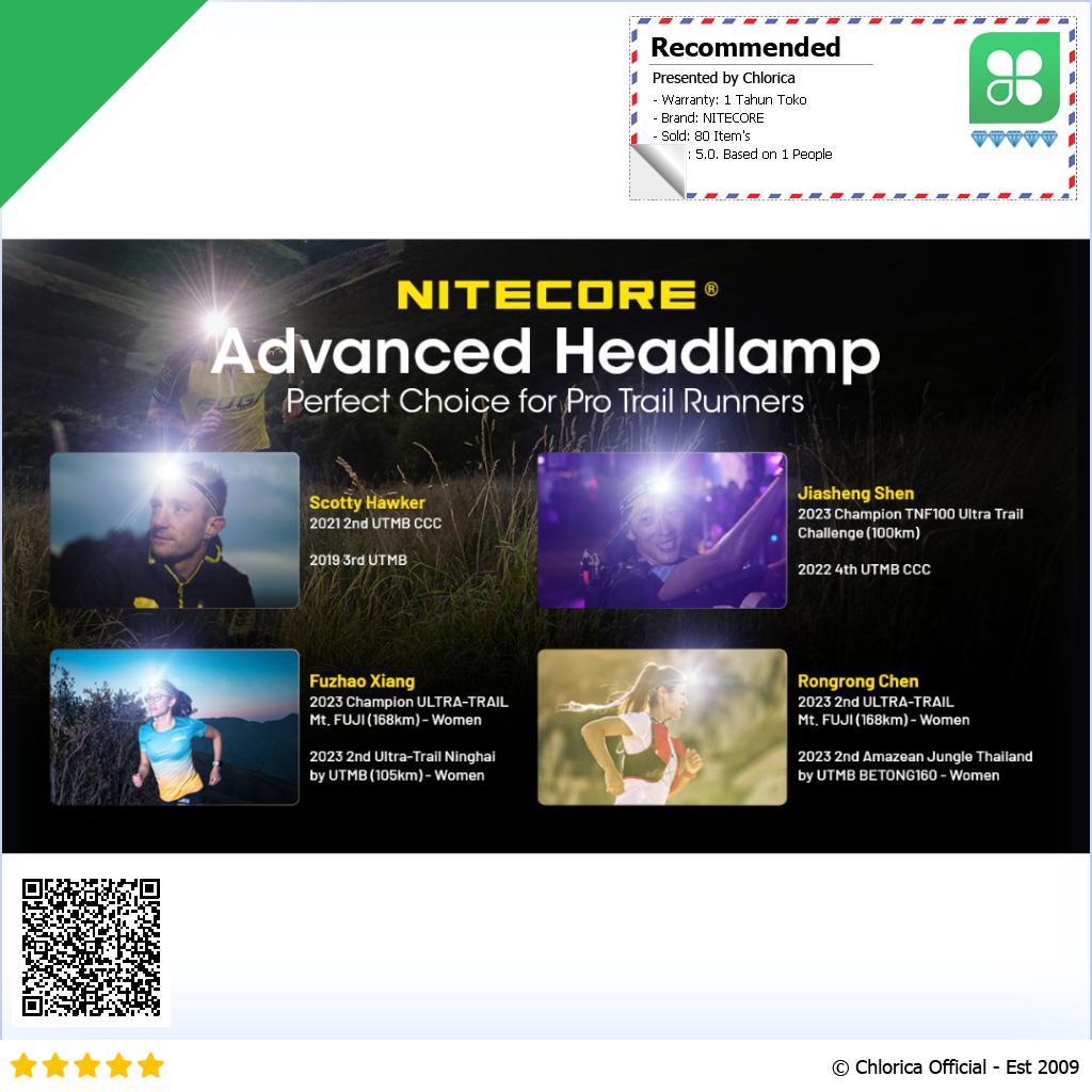 NITECORE Senter Kepala LED Headlamp Dual Beam USB 360lm IP66 NU21