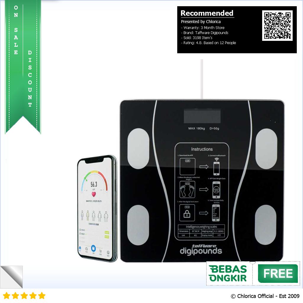 Taffware Digipounds Timbangan Badan Bluetooth Digital Scale 180kg SH Y01 U1