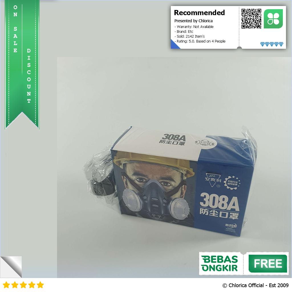 ASL Masker Gas Respirator Half Face with Safety Glasses 308A