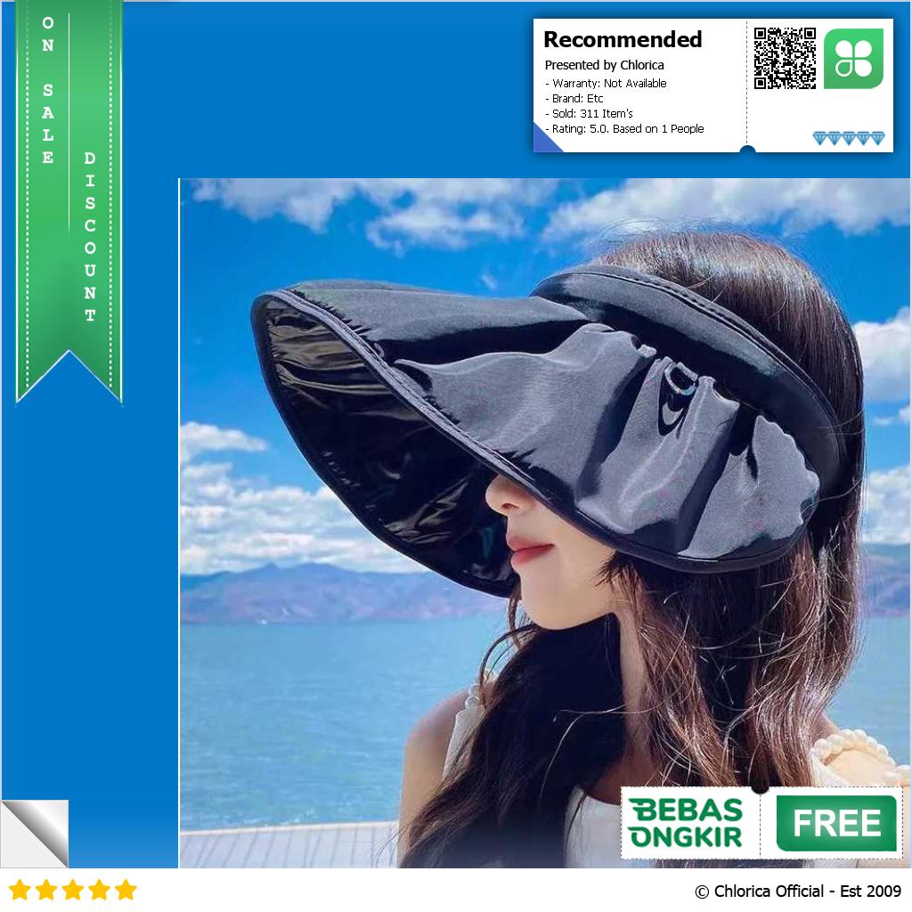 KAKA Topi Pantai Anti UV Wanita Sun Visor Hat Waterproof Polyester CX3 011