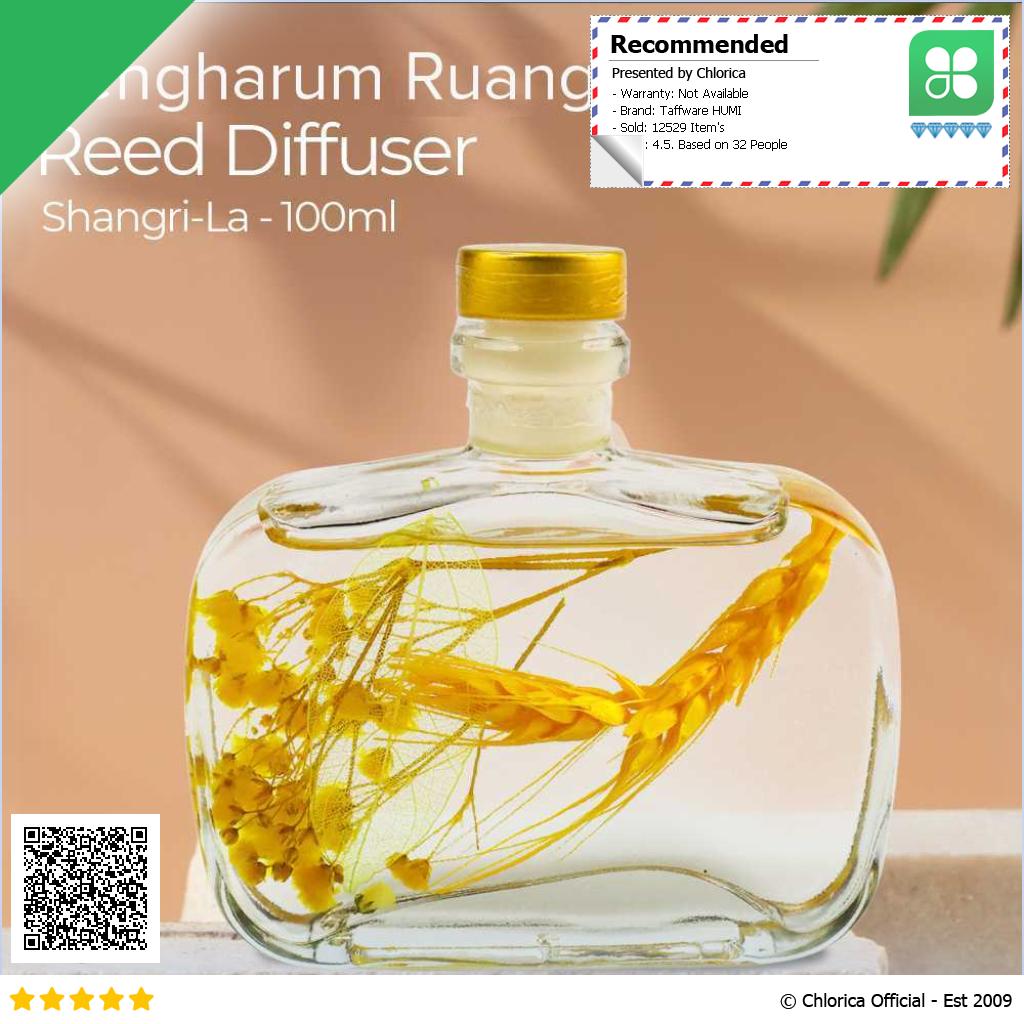 Taffware HUMI Pengharum Ruangan Reed Diffuser with Cotton Sticks 100ml DF 200