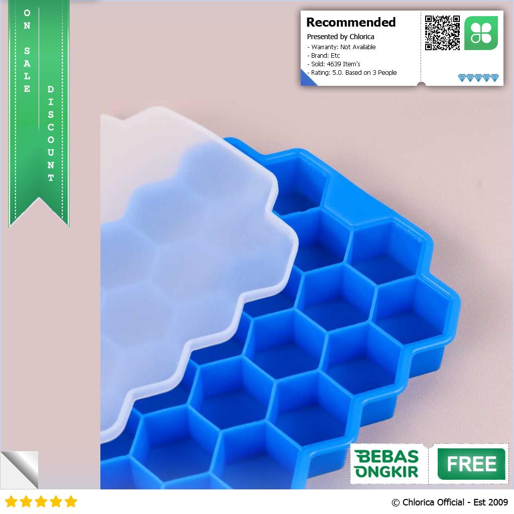 SILIKOLOVE Cetakan Es Batu Ice Cube Tray Honeycomb Heksagon 37 Slot DU655