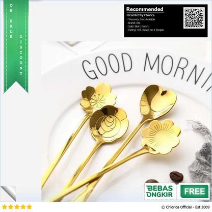 BLEXPRET Sendok Teh Gagang Panjang Long Tea Spoon Stainless Steel TC49